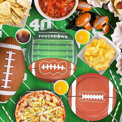 125 Pcs Football Plates and Napkins Set Serve 25
