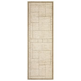 Garvee Modern Geometric Area Rug for Dining Room Machine Washable Non Slip Low Pile Mat for Bedroom