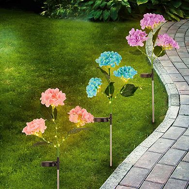 4-pack Solar Powered Hydrangea Pathway Light