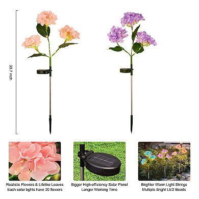 4-pack Solar Powered Hydrangea Pathway Light