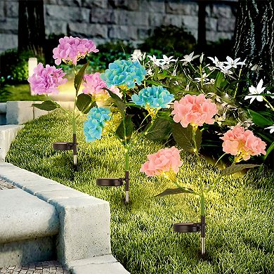 4-pack Solar Powered Hydrangea Pathway Light