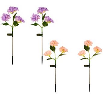4-pack Solar Powered Hydrangea Pathway Light