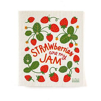 Strawberry Dish Towel + Sponge Cloth Gift Set