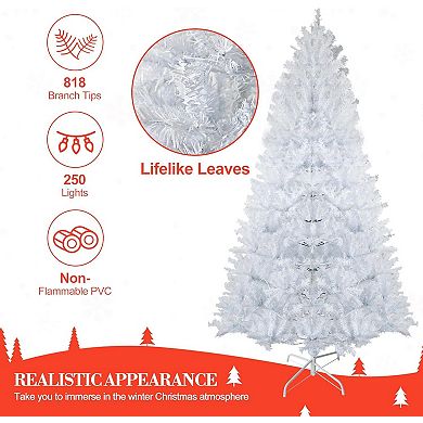 6.5 Ft Pre-Lit Artificial Christmas Tree with 250 Warm White LEDs and 818 Tips