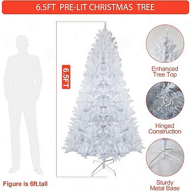 6.5 Ft Pre-Lit Artificial Christmas Tree with 250 Warm White LEDs and 818 Tips