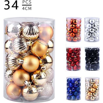 34 Pieces Shatterproof Christmas Ornaments Set
