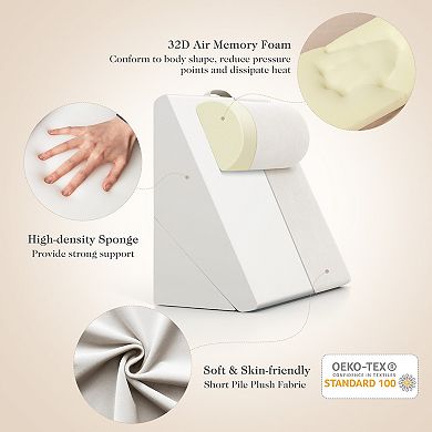 3 Pieces Bed Wedge Pillow Set with Air Memory Foam-Off-white