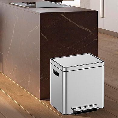 36L Dual Compartment Trash Can