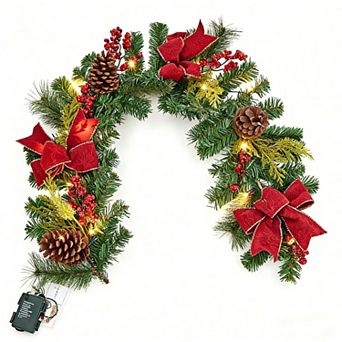 6ft Pre-Lit Christmas Rattan Garland