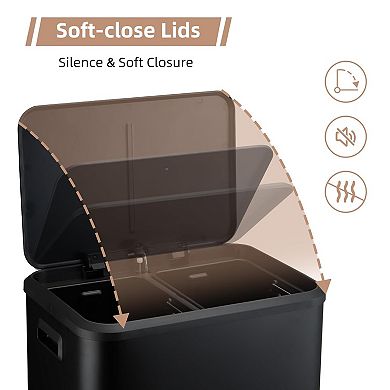 30L/8 Gallon Dual Compartment Trash Can