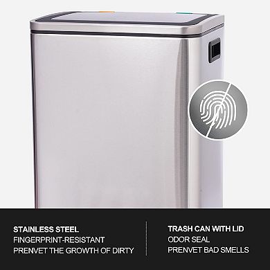 Dual Compartment Step Trash Can 30L/8Ga