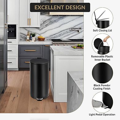 8 Gal/30L Stainless Steel Waste Bin