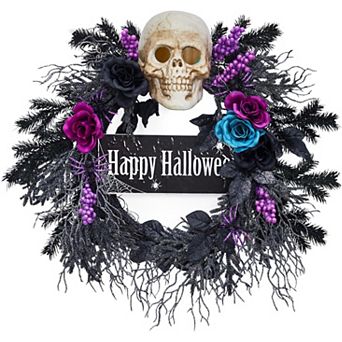 22'' Halloween Skeleton Wreath