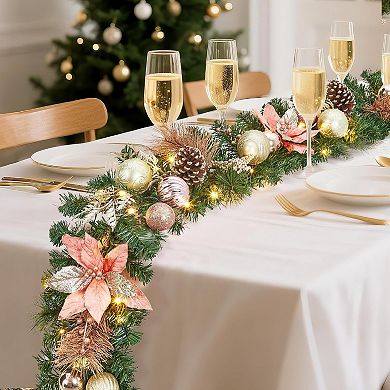 9ft Christmas Garland with 40 LED Lights