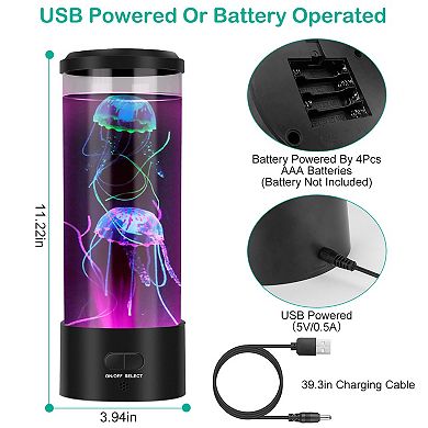 Jellyfish Lava Lamp USB Color-Changing Mood Light