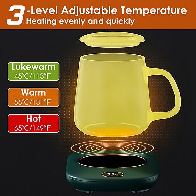 USB Electric Coffee Mug Warmer with 3 Temp Settings & Auto Shut-Off