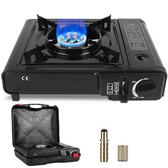 3300W Portable Butane Camping Stove, Dual Fuel Burner with Piezo Ignition & Safety Cut-Off