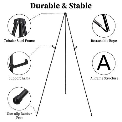 2 Pack 61in Collapsible A-Frame Tripod Easel Stand with Carry Bags for Art, Posters & Events