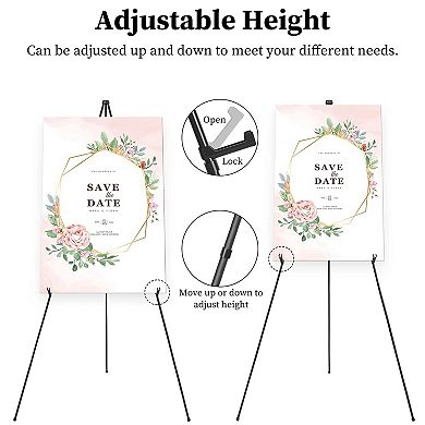 2 Pack 61in Collapsible A-Frame Tripod Easel Stand with Carry Bags for Art, Posters & Events
