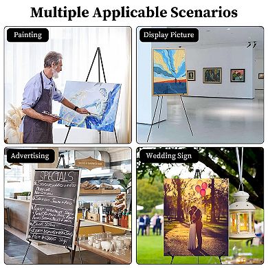 2 Pack 61in Collapsible A-Frame Tripod Easel Stand with Carry Bags for Art, Posters & Events