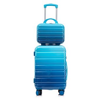 Gradient Color Hardside Spinner 2 pc Luggage Set, 20” Upright/14” Tote