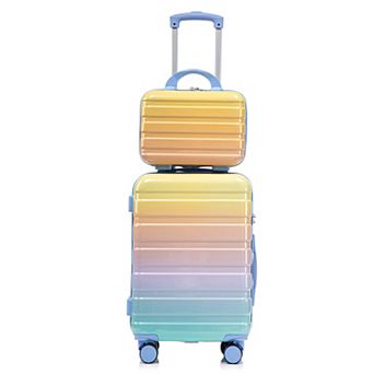 Gradient Color Hardside Spinner 2 pc Luggage Set, 20” Upright/14” Tote