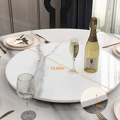19.69" Lazy Susan for Table Top Sintered Stone Rotating Serving Tray for Dining Table