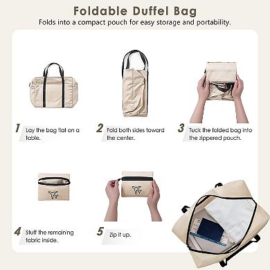 3-Piece Spinner Luggage Sets with Foldable Duffel Bag for Travel