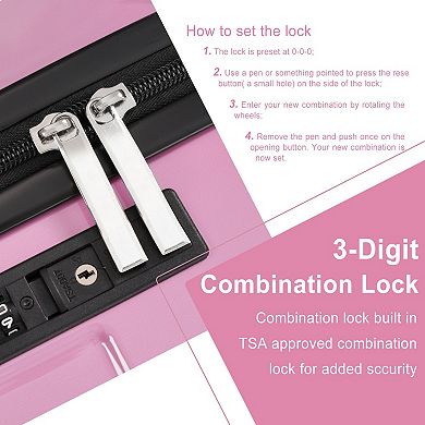 3-Piece Spinner Luggage Sets with Foldable Duffel Bag for Travel