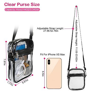 Clear Crossbody Bag Stadium Approved Transparent Shoulder Bag