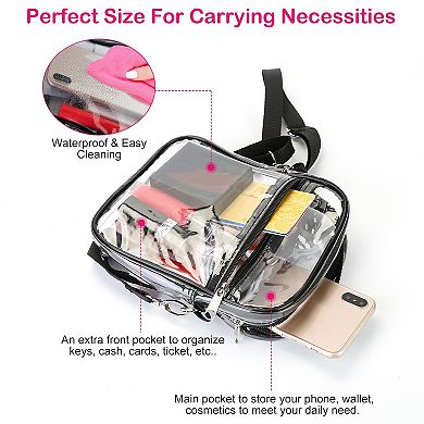 Clear Crossbody Bag Stadium Approved Transparent Shoulder Bag
