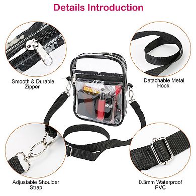 Clear Crossbody Bag Stadium Approved Transparent Shoulder Bag