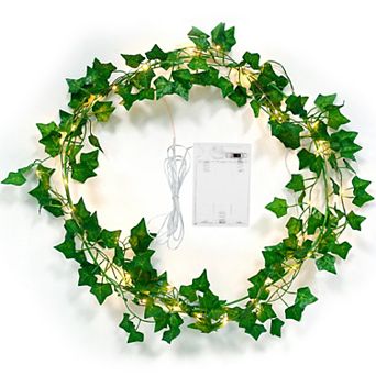 Artificial Ivy String Lights 360 Leaves, 100 LED Fairy Lights, Battery Powered