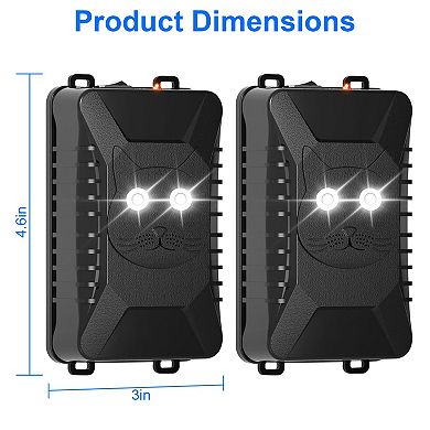 2-Pack Ultrasonic Rodent Repellers, Under Hood Pest Deterrent with 3 Power Options for Car & Home