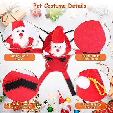 Pet Christmas Costume Santa Riding Winter Coat for Dogs & Cats