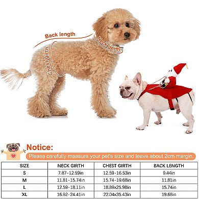 Pet Christmas Costume Santa Riding Winter Coat for Dogs & Cats
