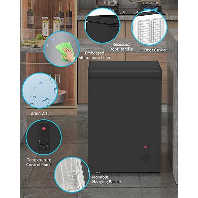 3.5 Cu Ft Deep Freezer with Removable Storage Basket