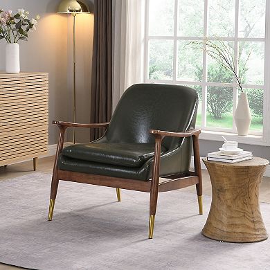 Accent Chair with Brass-Tipped Legs