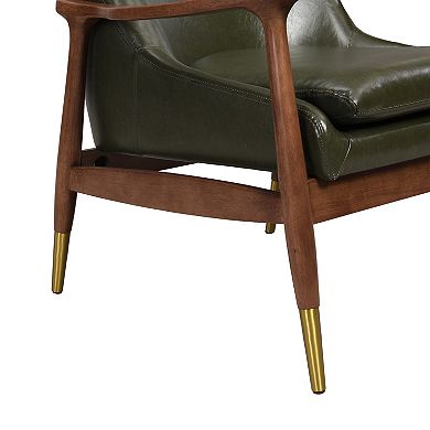Accent Chair with Brass-Tipped Legs