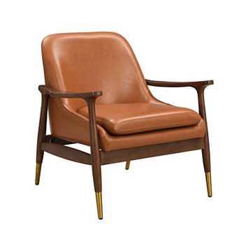 Accent Chair with Brass-Tipped Legs