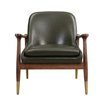Accent Chair with Brass-Tipped Legs