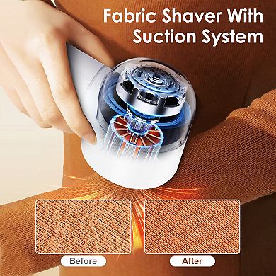 Rechargeable Fabric Shaver 6 Blade Lint Remover with 3 Speeds & Digital Display Defuzzer