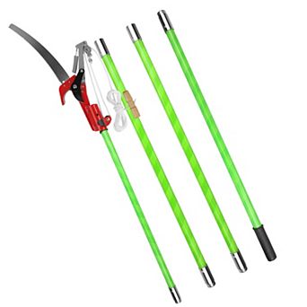 2-in-1 Manual Pole Saw 8.215ft Extendable Tree Pruner with Saw Blades, Scissors & Gloves