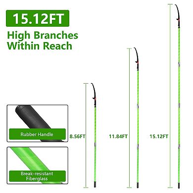 2-in-1 Manual Pole Saw 8.215ft Extendable Tree Pruner with Saw Blades, Scissors & Gloves