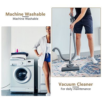 8x10FT Vintage Boho Area Rug Modern, Low Pile, Non-Slip, Waterproof & Machine Washable