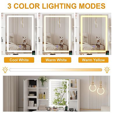 IDEALHOUSE Jewelry Vanity with LED Mirror