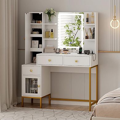 IDEALHOUSE Jewelry Vanity with LED Mirror