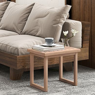 Long Natural Wood Bath Spa Stool with Non Slip Feet for Seniors