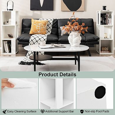 White 3-Tier 6-Cube Bookcase with Anti-Tip Safety Design