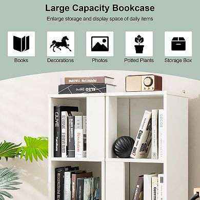White 3-Tier 6-Cube Bookcase with Anti-Tip Safety Design